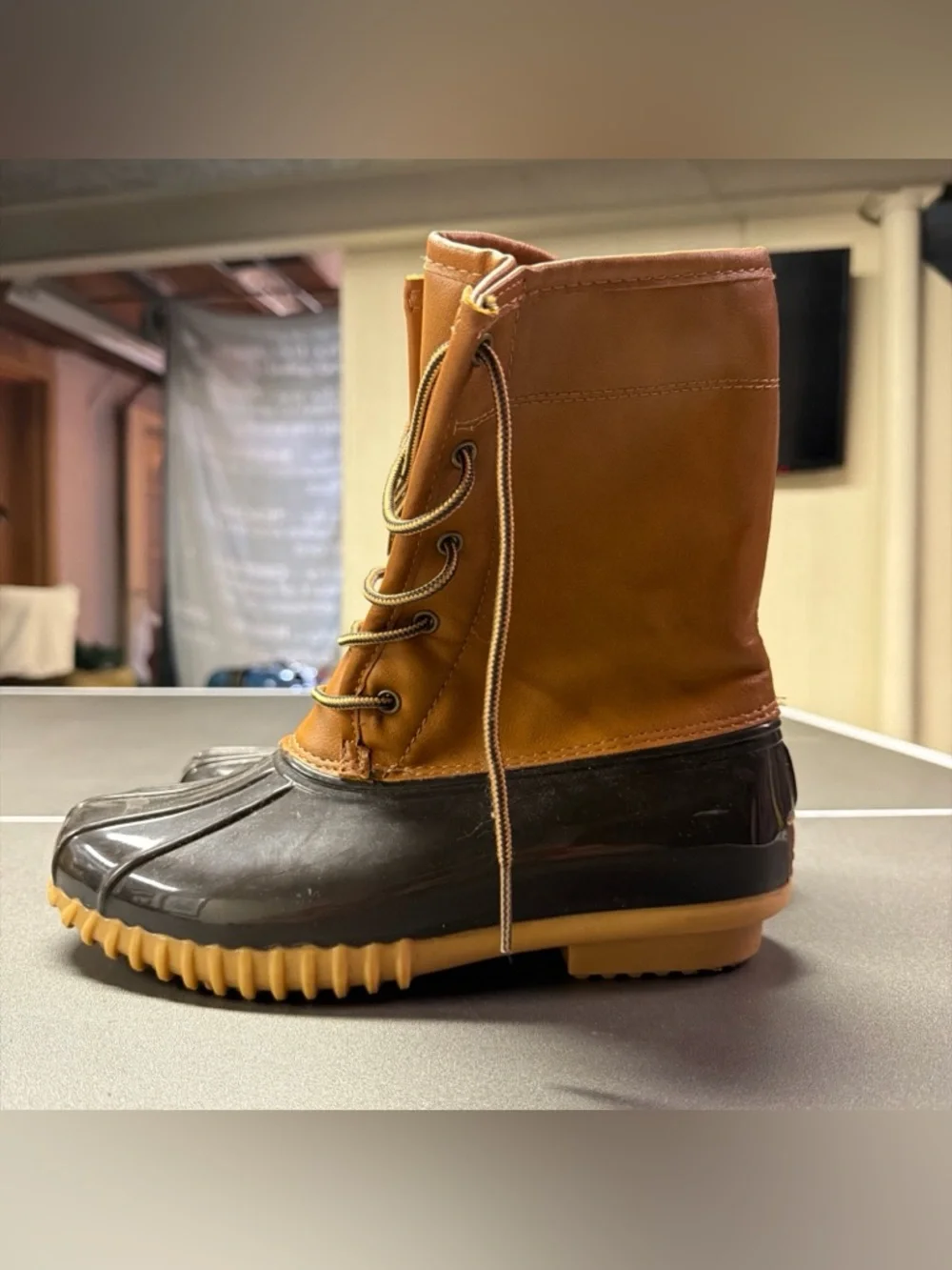 The Original Duck Boot Women Size 8.5 M Sporto Arianna Brown Tan Rain Snow Boots